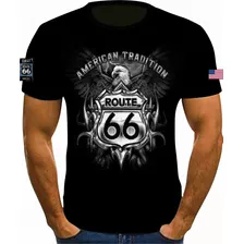 Camisa Camiseta Rota 66 Route Usa Higway Motorcycle