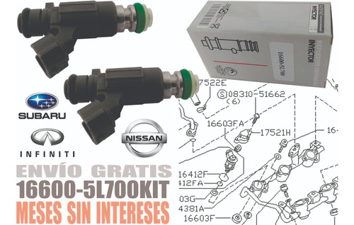 6 Inyectores De Gasolina Infinti Qx4 3.5l V6 01-03 Foto 5