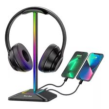 Soporte Para Auriculares New Bee Rgb Con 1 Puerto De Carga U