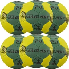 Kit 6 Bolas Magussy Handebol Profissional Pu Super Grip H1l