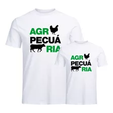 Camiseta Kit Tal Pai Filho Filha Agropecuária Pecuária Roça