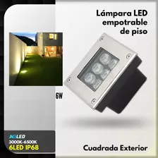 Lamp Led Empotrable Cuadrada De Piso 6w 6led Bl 6500k Ip67