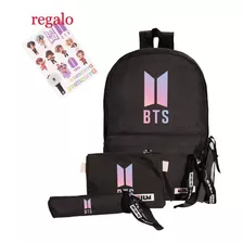 Mochila Coreana De 3 Piezas Para Mochila Bts+pegatinas Ta