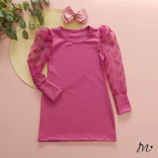 Vestidinho Infantil Mini Diva Luxo Manga Longa Princesa