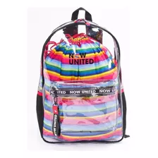 Mochila Escolar Notebook Banda Now United Arco Iris Rock Pop