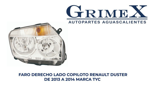 Faro Renault Duster Cromo 2013-13-2014-14 Tyc Ore  Foto 2