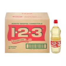 1-2-3 Aceite Vegetal Comestible Caja Con 12 Botellas De 1 Lt