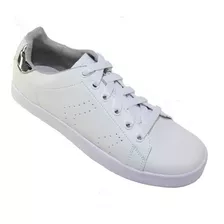 Tenis Casuales Gosh Blanco Plata Mujer Tacto Piel 0349q07