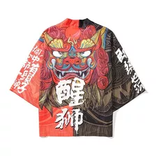Kimono Cardigan Yukata Cara Dragon Japones Verano Camisa 