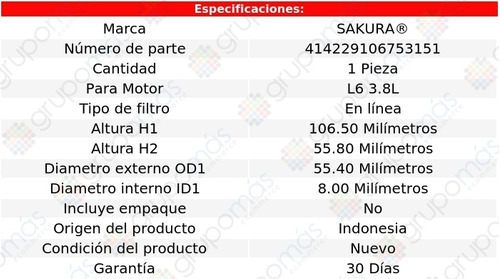 Filtro Combustible Styleline Deluxe L6 3.8l Chevrolet 50 Foto 2