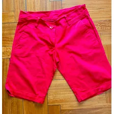 Pantalón Bermuda Roja Mujer - Talle M