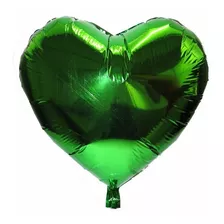 Balão Metalizado Coração Verde 45*45cm- Kit C/ 10 Balões
