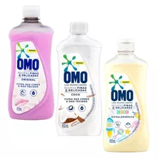 Sabão Liquido Omo 450 Ml Kit Original Coco E Hipoalergico