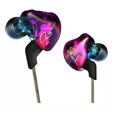 Audífonos In-ear Kz Tws Zst With Mic Purple Y Blue Con Luz Verde Oscuro