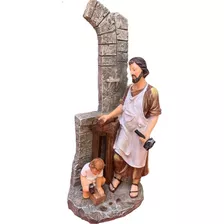 Imagem São José Carpinteiro Trabalhando C/ Menino Jesus 20cm