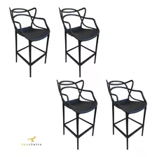 Banqueta Top Chairs Allegra Cor Preto Do 108cm Do Alto X 4u