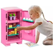 Geladeira De Brinquedo Infantil Grande + Acessórios Menina