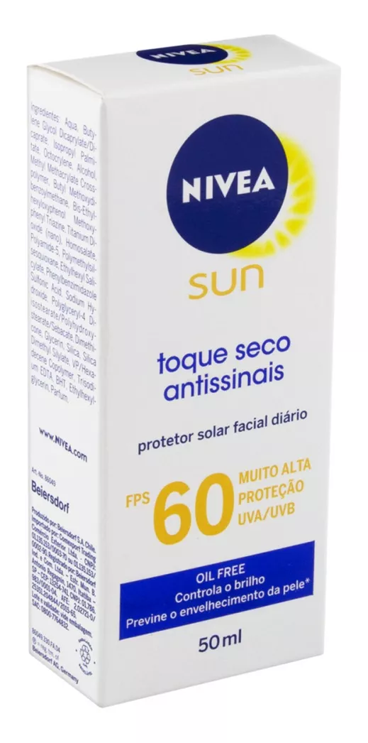 Protetor Solar Facial Sun Antissinais Fps60 50ml Nivea