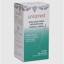 Agulha Para Acupuntura 0,25x30mm Uniqmed - Cx 100un