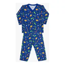 Conjunto Pijama Infantil Masculino Longo Flanelado Frio