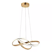 Lustre Pendente Led 40w Moderno 3 Em 1 Dourado Bivolt