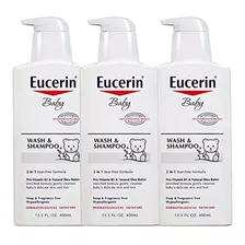 Eucerin Baby Wash And Shampoo Fórmula 2 En 1 (paquete De 3)