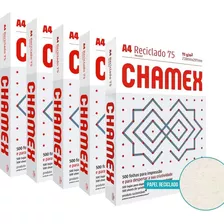Papel Sulfite A4 Reciclado Chamex 75g 210x297 2500 Folhas