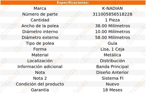 Polea Guia Distribucion 58.00mm Xg300 V6 3.0l 01 Foto 2