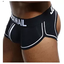 Cueca Boxer Preta Pump Gay Jockmail Aberta