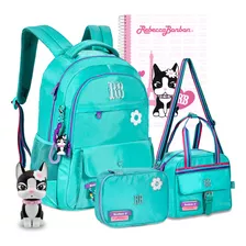 Kit Mochila Estojo Lancheira Metalizada Sqz Marm Juvenil Rb