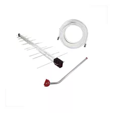 Antena Externa 16 Elementos+ 20m Cabo Rg59 Branco +mastro