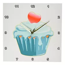 3drose Dpp__2 Cupcake Of Love Reloj De Pared, 13 Por 13 PuLG