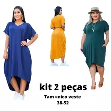 Vestido Mullet Feminino Plus Sizer 38-52 Atacado Promoção