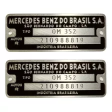 Kit 2 Plaquetas Motor Mercedes Benz - Gravada - Frete Grátis