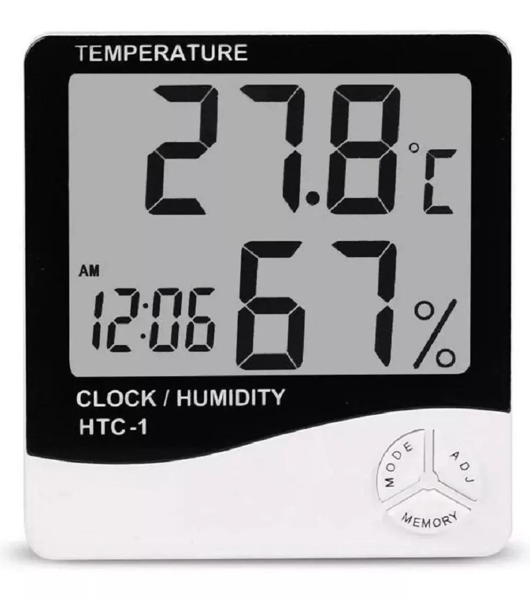 Termohigrometro Digital Higrometro Reloj Temperatura Htc-2  
