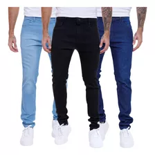 Lote 3 Calça Jeans Skinny Slim Lycra Atacado Coloridas