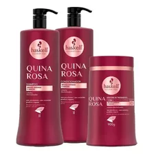  Kit Haskell Quina Rosa Shampoo Condicionador Mascara 1l/1kg