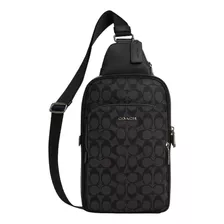 Pechera Mochila Crossbody Neceser Coach Negro Monogram