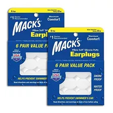 Macks Pillow Soft Tapones De Silicona Blandos Para Oídos, Pa