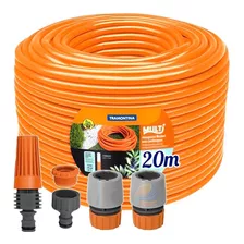 Mangueira Pvc Laranja 20 Mts Com Kit Engate Rápido