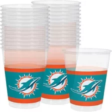 Vasos De Plástico Transparentes De Los Miami Dolphins - 16 O