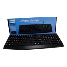 Teclado Usb Padrão Us Internacional Redondo Philips K313 Cor De Teclado Preto