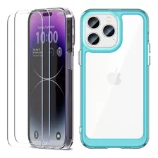 Funda Transparente Con 2 Vidrios Templados Para iPhone