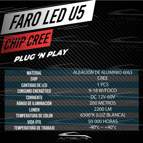 Juego Faros Led Lupas Moto Universal Tres Pasos Estrobo U5 Foto 8