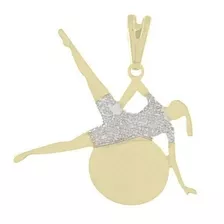 Corrente Pingente Pilates Ginastica Folheado Ouro Brinde 