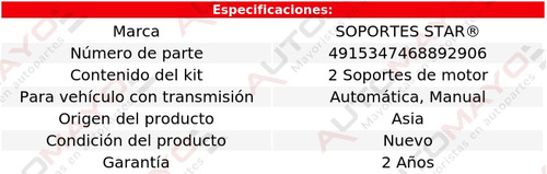 2 Soportes Motor S Star 206 L4 1.6l P/ Peugeot 01-08 Foto 2