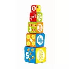 Cubos Bloques Apilables De Tela Torre Números Bebés 5 Piezas