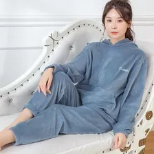 Pijama Conjunto Mujer Forro Polar Con Capucha