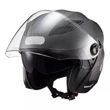 Capacete Aberto Com Viseira Dupla Texx Ugello Motociclista Cor Chumbo Tamanho Do Capacete 62