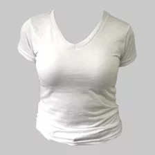 Kit 10 Camiseta Feminina Lisa De Sublimação Gola Em V 